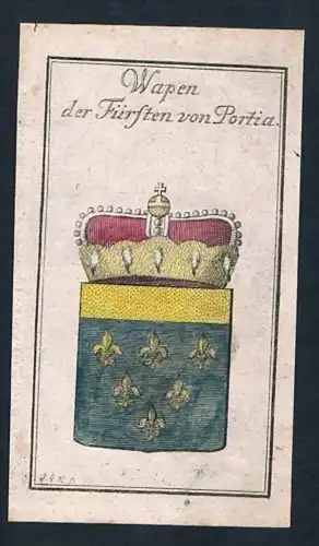 Fürst zu Portia Italia Wappen Kupferstich
