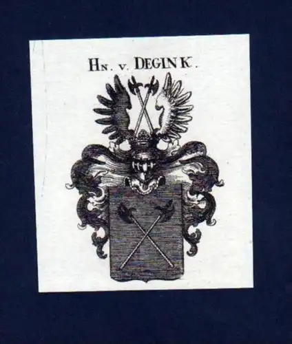Herren von Degink Heraldik Kupferstich Wappen