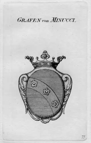 Minucci Wappen Adel coat of arms heraldry Heraldik crest Kupferstich