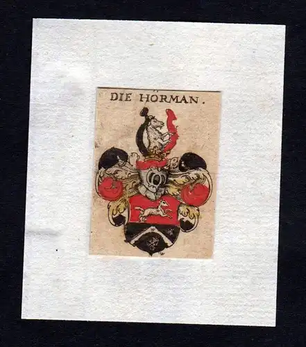 17. Jh von Hörmann Wappen coat of arms heraldry Heraldik Kupferstich