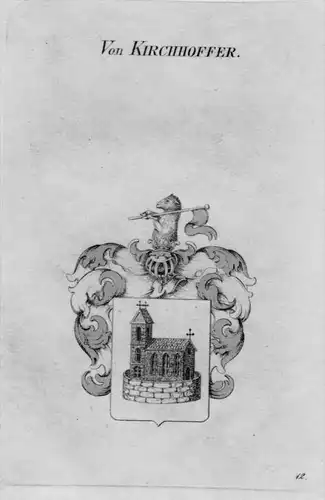 Kirchhoffer Wappen Adel coat of arms heraldry Heraldik crest Kupferstich