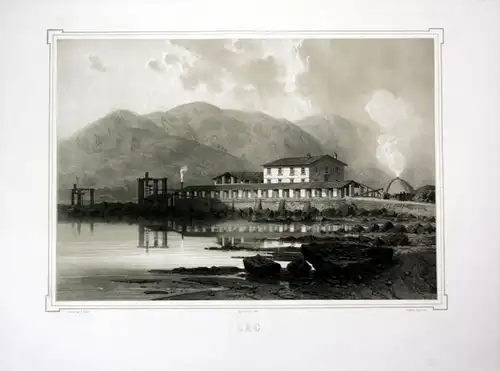 Lac - Lago Boracifero Toskana Tuscany Italia Italien view Ansicht veduta Lithographie Litho