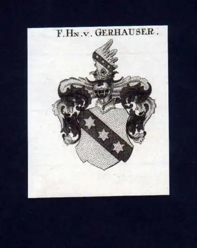 Freiherren v. Gerhauser Kupferstich Wappen