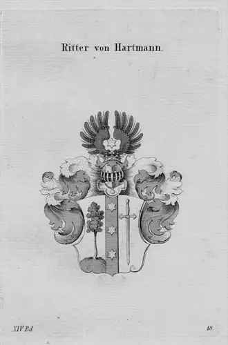 Hartmann Wappen Adel coat of arms heraldry Haraldik Kupferstich
