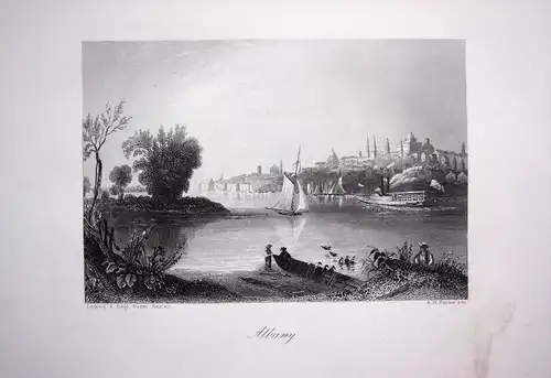 - Albany New York Hudson River view United States engraving