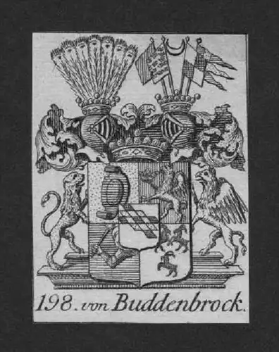 von Buddenbrock Wappen vapen coat of arms Genealogie Heraldik Kupferstich