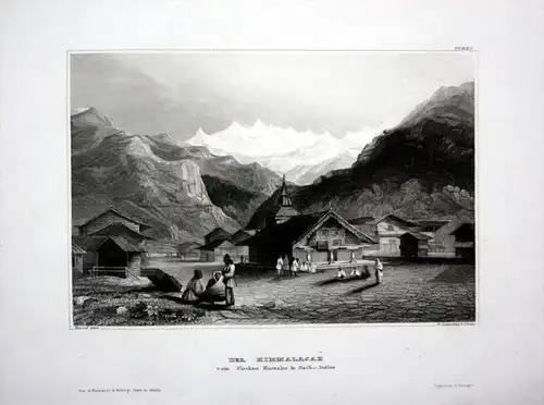 Himalaya Gebirge Kursalee Indien India Asien Asia engraving