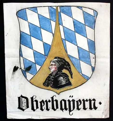Oberbayern Bayern Wappen Original Zeichnung Heraldik coat of arms