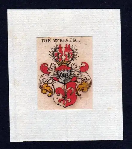 h Welser Wappen coat of arms heraldry Heraldik Kupferstich