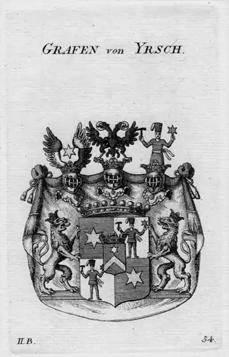 Yrsch Wappen Adel coat of arms heraldry Heraldik crest Kupferstich