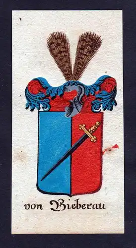 von Bieberau Biberau Böhmen Wappen coat of arms Manuskript