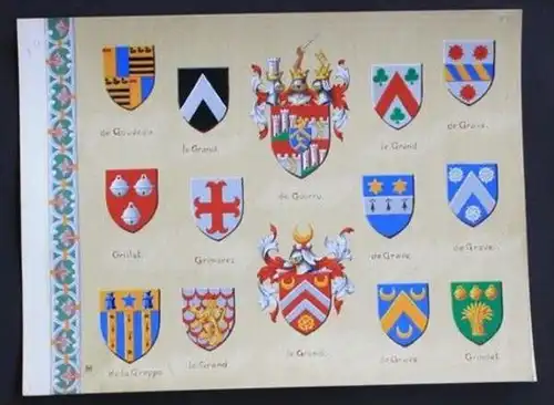 Gourru le Grand Grave Grillet Gouveau Grindet Grimarez Blason Wappen Heraldik