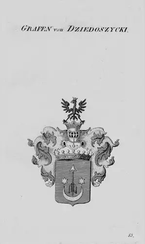 Dziedoszycki  Wappen Adel coat of arms heraldry Heraldik crest Kupferstich