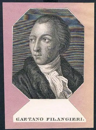 Portrait  Gaetano Filangier Philosoph  engraving