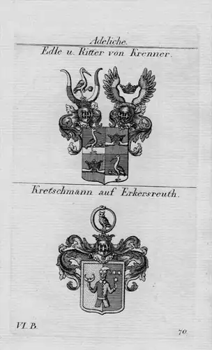 Krenner Kretschmann Erkersreuth Wappen Adel coat of arms Kupferstich