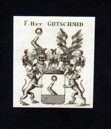 Freiherren v. Gutschmid Kupferstich Wappen