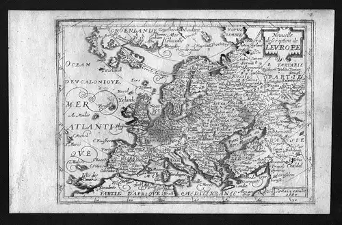 Europe Europa continent Kontinent Jollain map carte Karte engraving antique