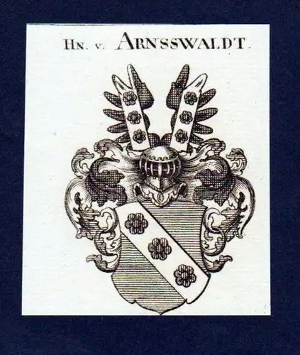 Herren von Arnsswaldt Kupferstich Wappen Heraldik coat of arms