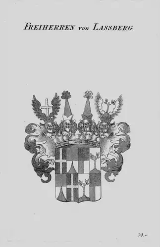 Lassberg Wappen Adel coat of arms heraldry Heraldik crest Kupferstich