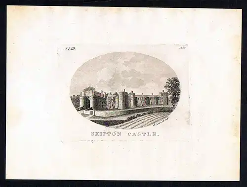 - Skipton Castle North Yorkshire United Kingdom view engraving Kupferstich