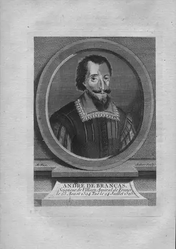 Andre de Brancas - Andre de Brancas Amiral de Villars (? - 1595) Frankreich Admiral Kuperstich Portrait