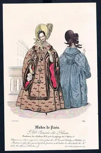 Biedermeier Mode Kupferstich victorian fashion  Paris etching
