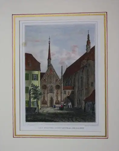 Lichtental Kloster kolorierter  Passepartout