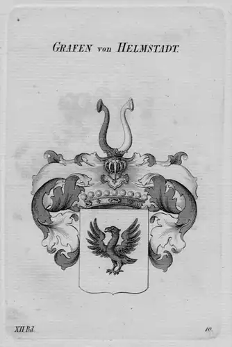 Helmstadt  Wappen coat of arms heraldry Heraldik  Kupferstich