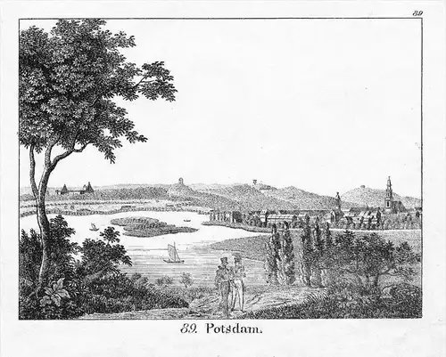 Potsdam Gesamtansicht Original Lithographie litho lithograph