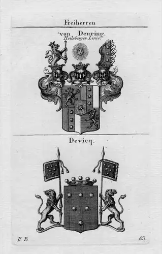 Deuring Devicq Wappen Adel coat of arms Heraldik crest Kupferstich
