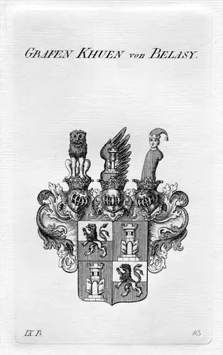 Khuen von Belasy - Wappen Adel coat of arms heraldry Heraldik Kupferstich