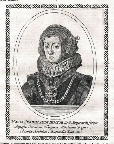 Maria Ferdinandi III... -  Maria Anna von Spanien (1606-1646)  Espana Austria Portrait Kupferstich