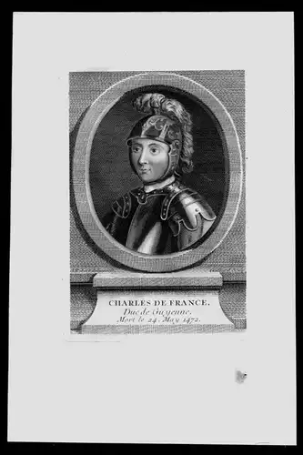 Charles de Valois Herzog Normandie Frankreich Kupferstich Portrait