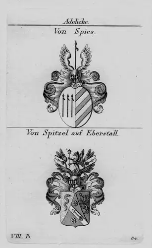 Spies Spitzel Eberstall Wappen Adel coat of arms heraldry Kupferstich