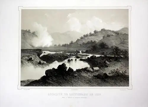 Localite de Lustignano en 1818 - Lustignano Ansicht Toskana Italien Italy veduta view Lithographie Litho