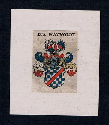 . Die Haunoldt Wappen coat of arms heraldry Heraldik Kupferstich