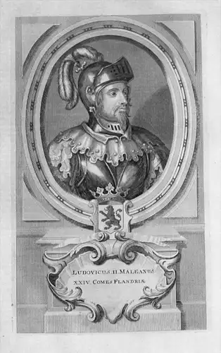 Ludovicus II. Maleanus  - Louis II de Flandre de Male (1330-1384) Ludwig II. von Flandern Vlaanderen Portrait