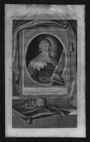 Christian IV König von Dänemark Norwegen engraving Kupferstich Portrait