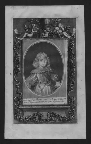 Franz Ferdinand von Österreich-Este Kind engraving Kupferstich Portrait