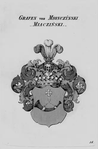 Mionczynski Wappen Adel coat of arms heraldry Heraldik crest Kupferstich