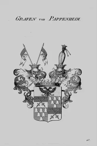 Pappenheim Wappen Adel coat of arms heraldry Heraldik crest Kupferstich