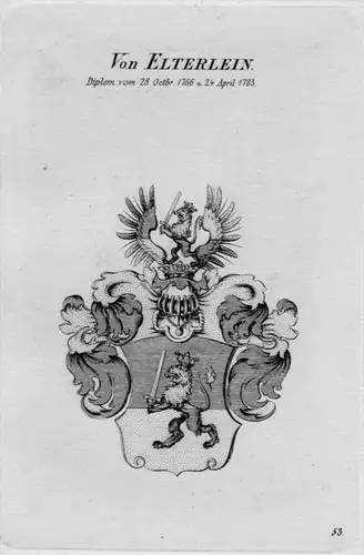 Elterlein Wappen Adel coat of arms heraldry Heraldik  cerst Kupferstich