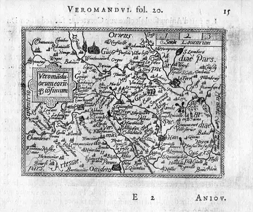 Veromanduorumeorun confinium - Vermandois St. Quentin Picardie map Karte carte