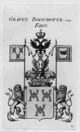 Boischotte Erps Wappen Adel coat of arms heraldry Heraldik Kupferstich