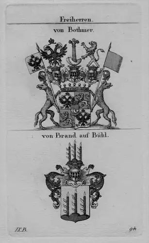 Bothmer Brand Bühl Wappen Adel coat of arms heraldry Heraldik Kupferstich