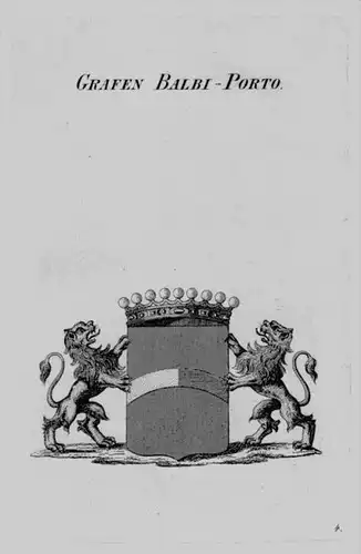 Balbi Porto Wappen Adel coat of arms heraldry Heraldik crest Kupferstich
