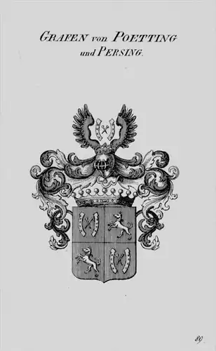 Poetting und Persing Wappen Adel coat of arms heraldry Heraldik Kupferstich