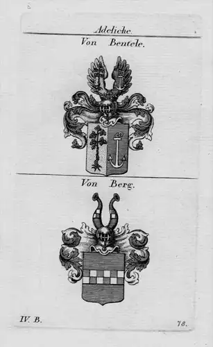 Bentele Berg Wappen Adel coat of arms heraldry Heraldik crest Kupferstich