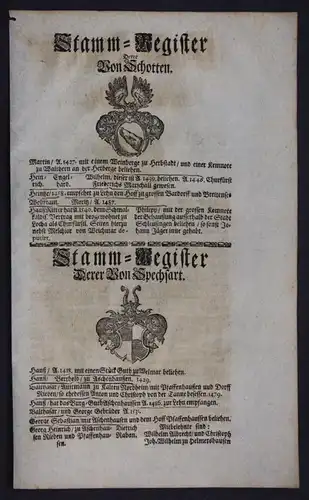 Schott Spechsart Stein Schotten Ahnentafel Stammbaum Genealogie Wappen