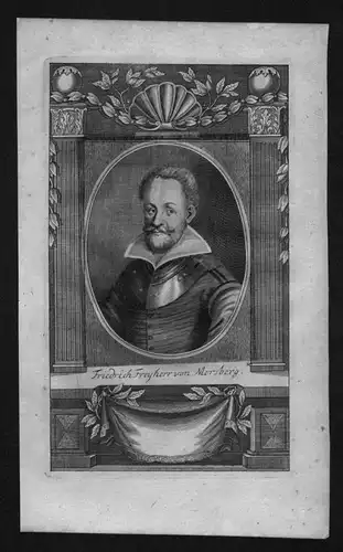 Friedrich Freiherr von Mersburg gravure engraving Kupferstich Portrait